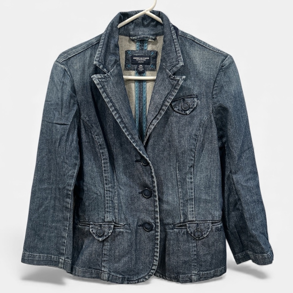 American Eagle Outfitters Dark Blue Jean Jacket